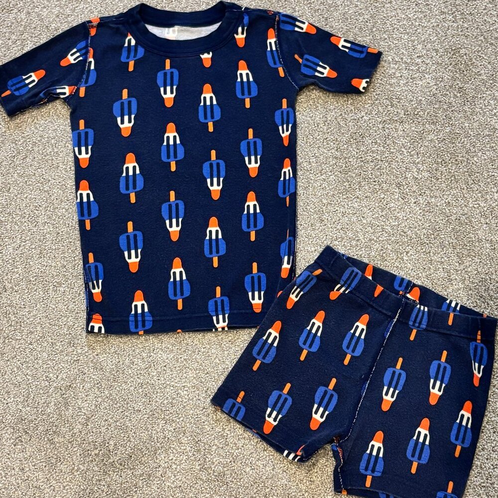 Kids Hanna Anderson 4th of July Popsicles Print, Short PJ Set, 100% Cotton, Shor